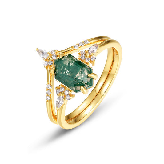 Queen of Moss Ring Set - Gold Plated